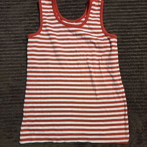 Vintage Buster Brown Red and White Striped Cotton Top